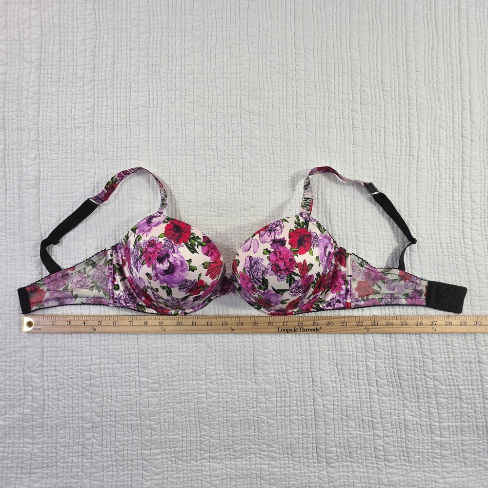 Victoria's Secret Very Sexy Push-Up Bra Women 36DD Floral NWT Rhinestone Straps